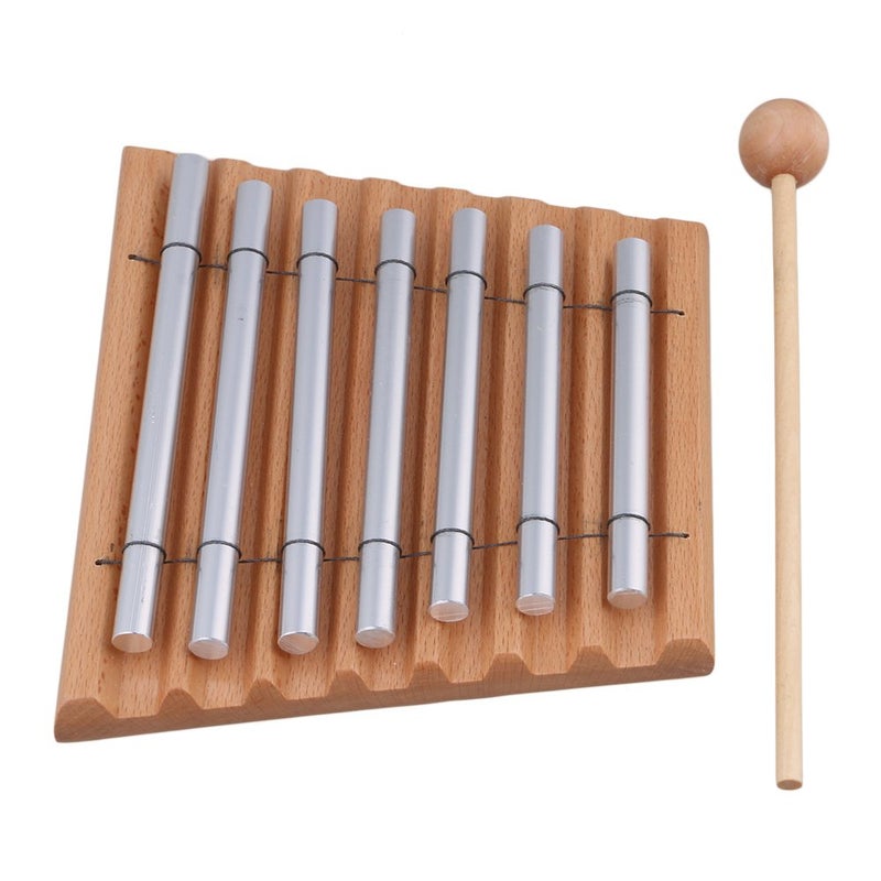 Lovermusic 7 Tone Wood Instrument Energy Chime with Mallet & 7 Tubes Wooden Collection Percussion Accessories - Image 1